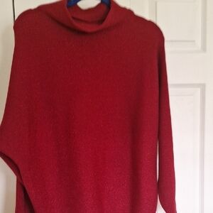 Premise Red Cowl Turtleneck Sweater